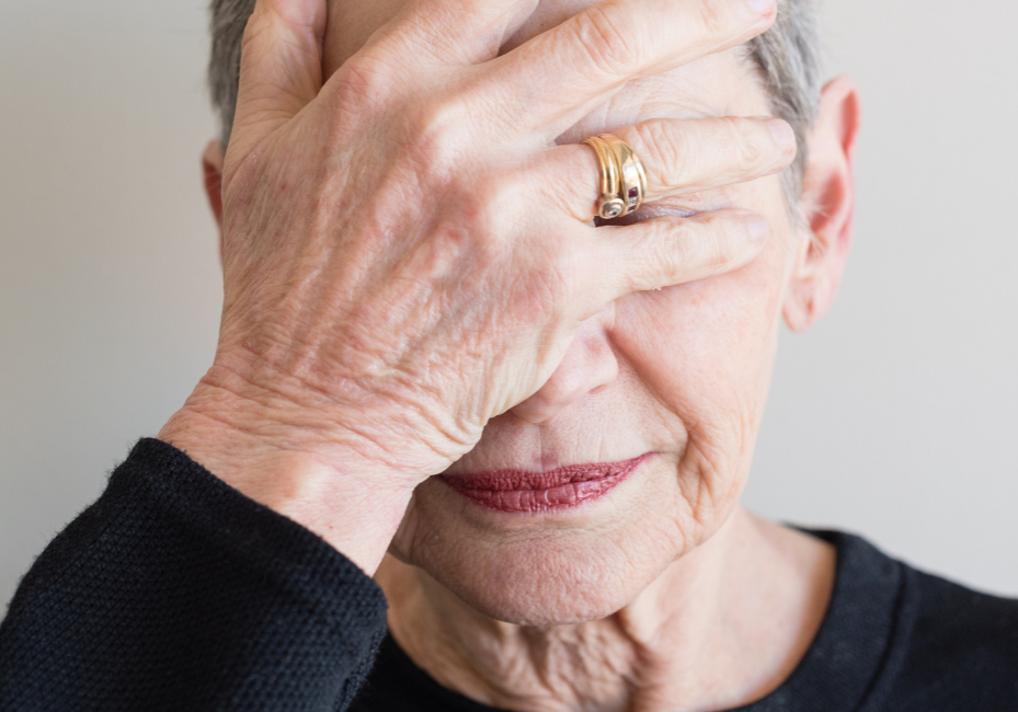 Anxiety older woman